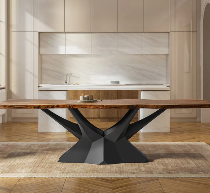 Custom Live Edge Dining Tables for Interior Design and Home Decor accented with rustic slab Coffee/End table furniture.