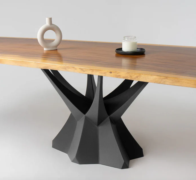 Custom Live Edge Dining Tables for Interior Design and Home Decor accented with rustic slab Coffee/End table furniture.