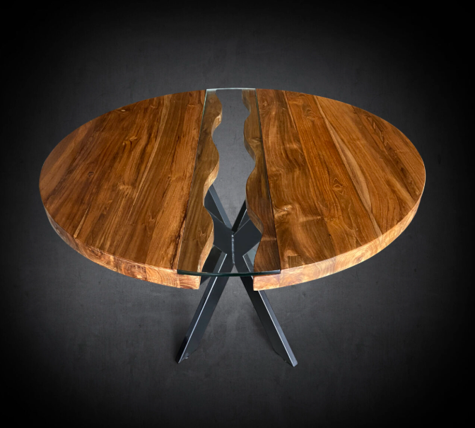 Custom Live Edge Dining Tables for Interior Design and Home Decor accented with rustic slab Coffee/End table furniture.