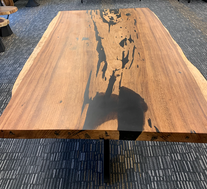 Custom Live Edge Dining Tables for Interior Design and Home Decor accented with rustic slab Coffee/End table furniture.