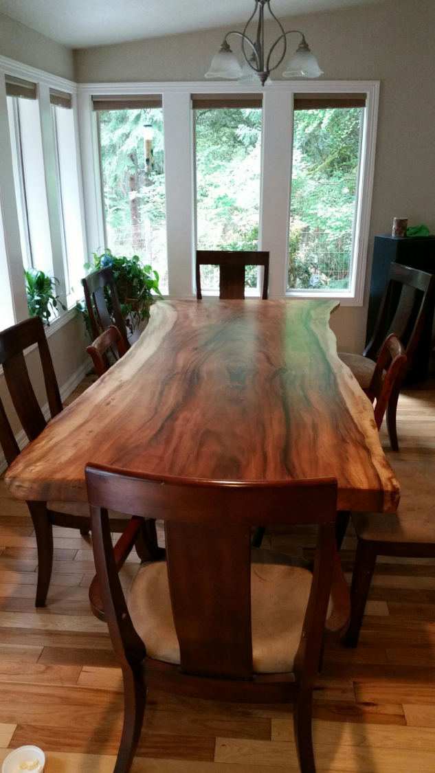 Custom Live Edge Dining Tables for Interior Design and Home Decor accented with rustic slab Coffee/End table furniture.