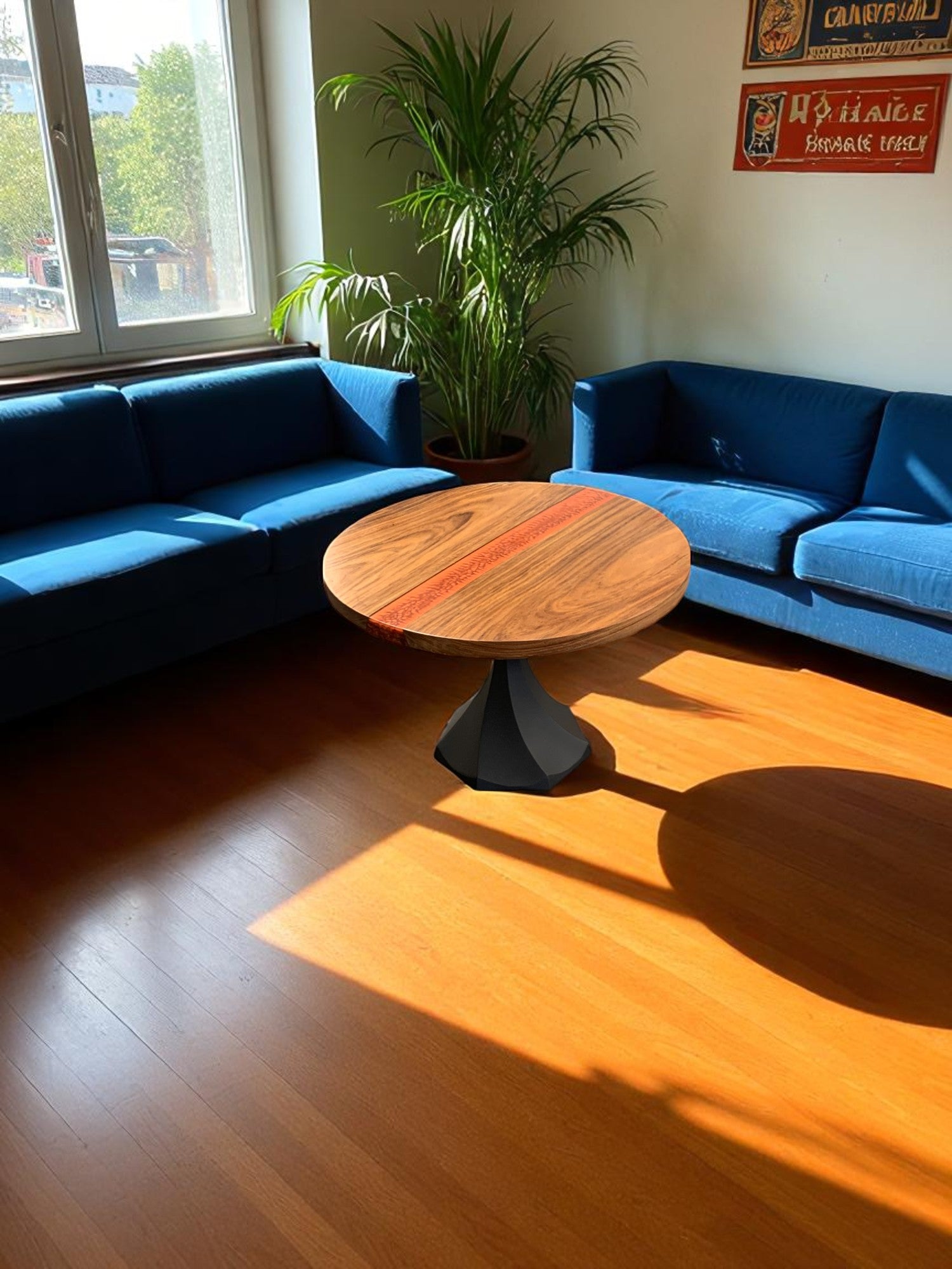 Custom Live Edge Dining Tables for Interior Design and Home Decor accented with rustic slab Coffee/End table furniture.