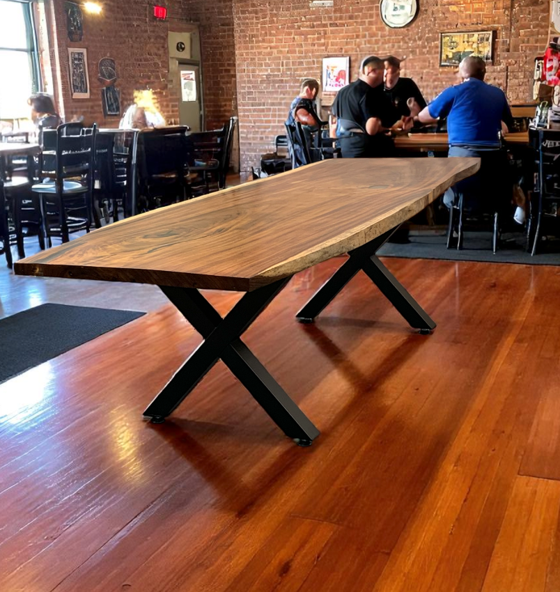 Custom Live Edge Dining Tables for Interior Design and Home Decor accented with rustic slab Coffee/End table furniture.