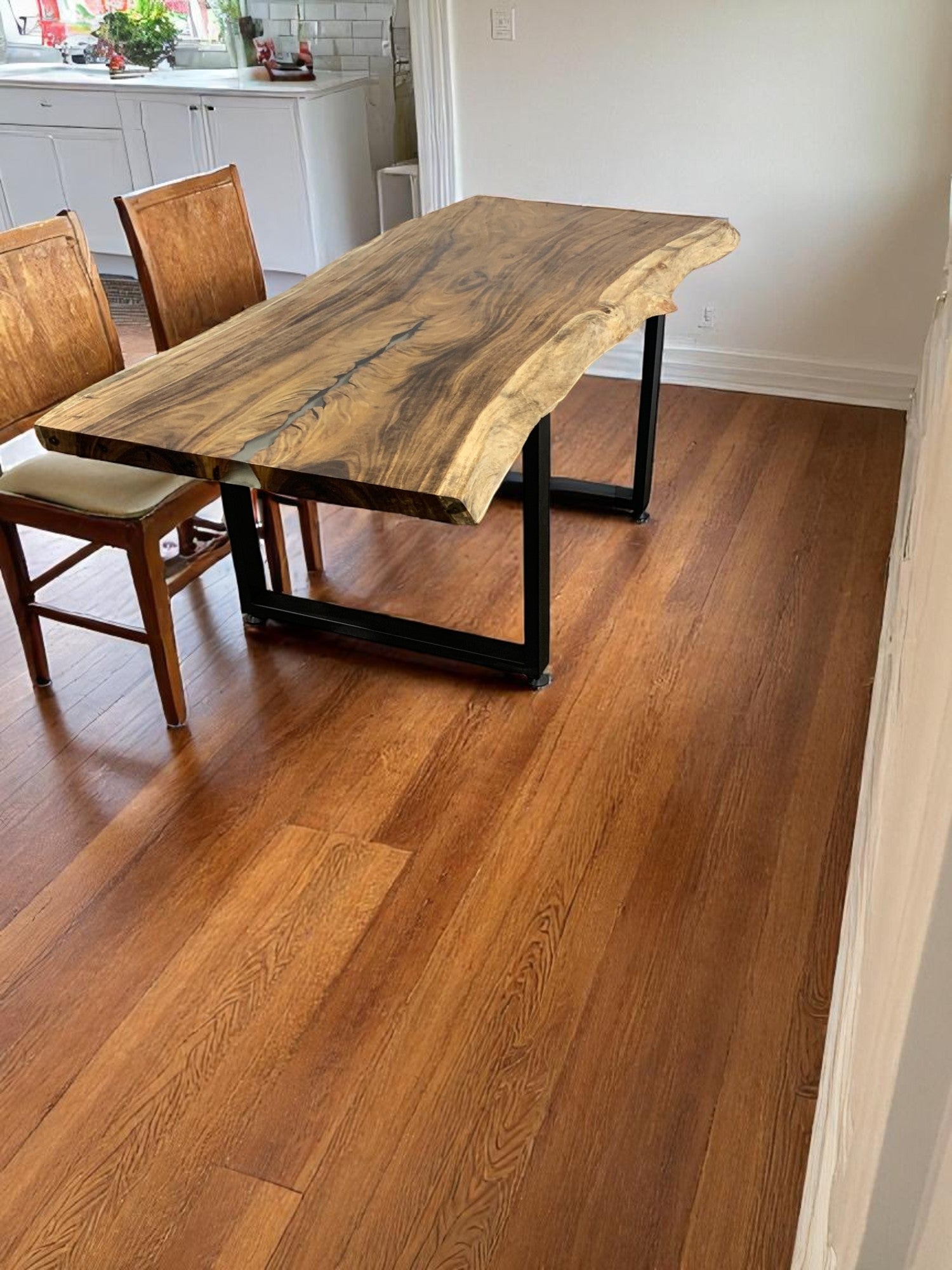Custom Live Edge Dining Tables for Interior Design and Home Decor accented with rustic slab Coffee/End table furniture.