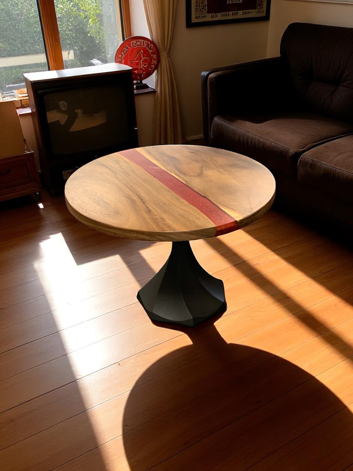 Custom Live Edge Dining Tables for Interior Design and Home Decor accented with rustic slab Coffee/End table furniture.