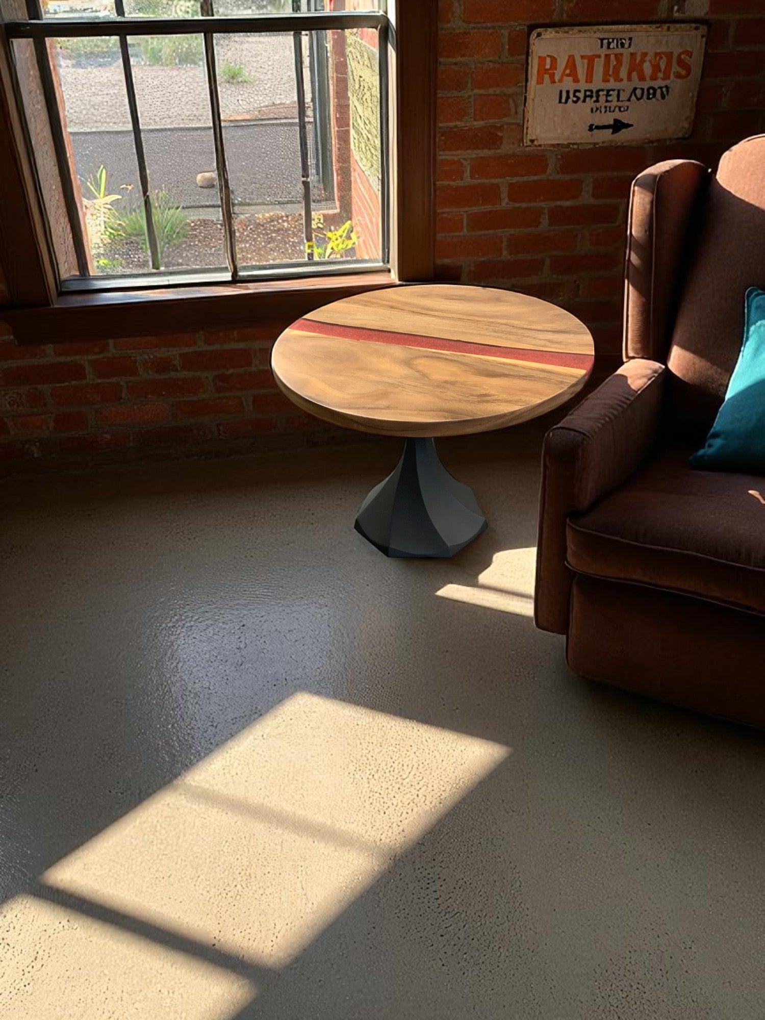 Custom Live Edge Dining Tables for Interior Design and Home Decor accented with rustic slab Coffee/End table furniture.
