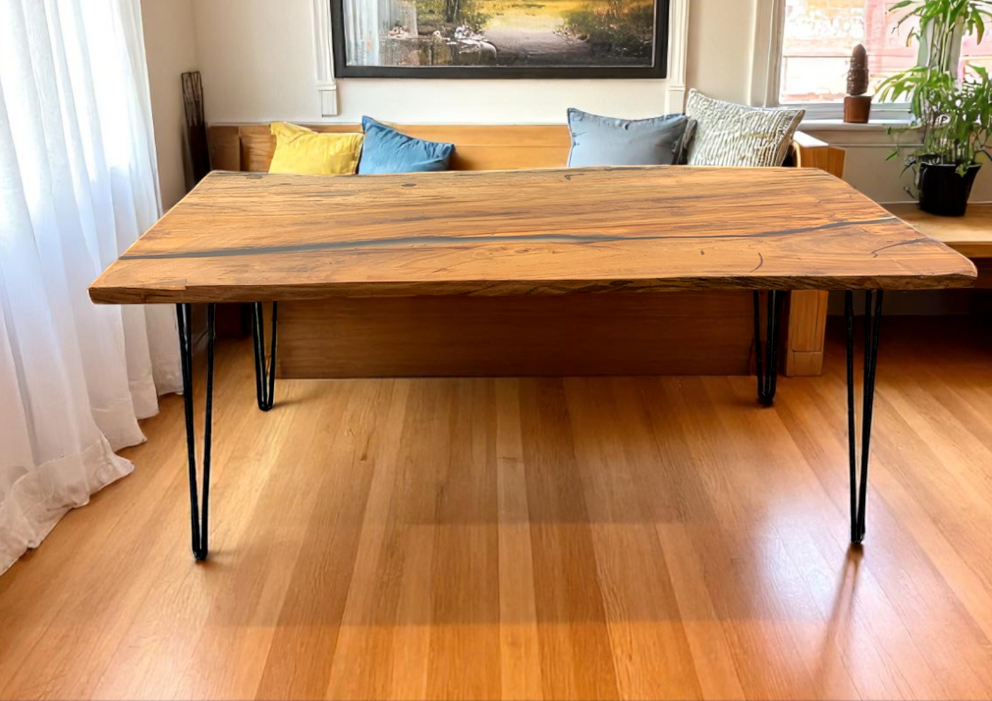 Custom Live Edge Dining Tables for Interior Design and Home Decor accented with rustic slab Coffee/End table furniture.