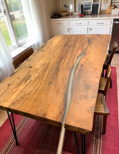Custom Live Edge Dining Tables for Interior Design and Home Decor accented with rustic slab Coffee/End table furniture.