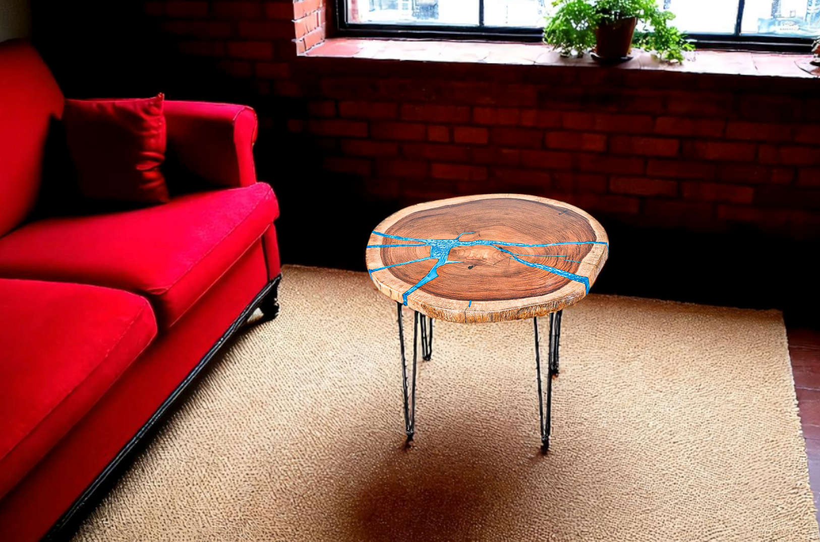 Custom Live Edge Dining Tables for Interior Design and Home Decor accented with rustic slab Coffee/End table furniture.