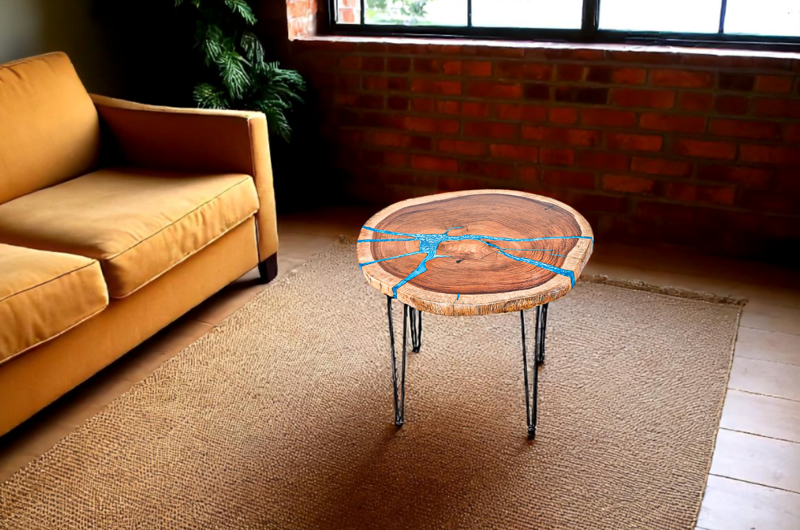 Custom Live Edge Dining Tables for Interior Design and Home Decor accented with rustic slab Coffee/End table furniture.