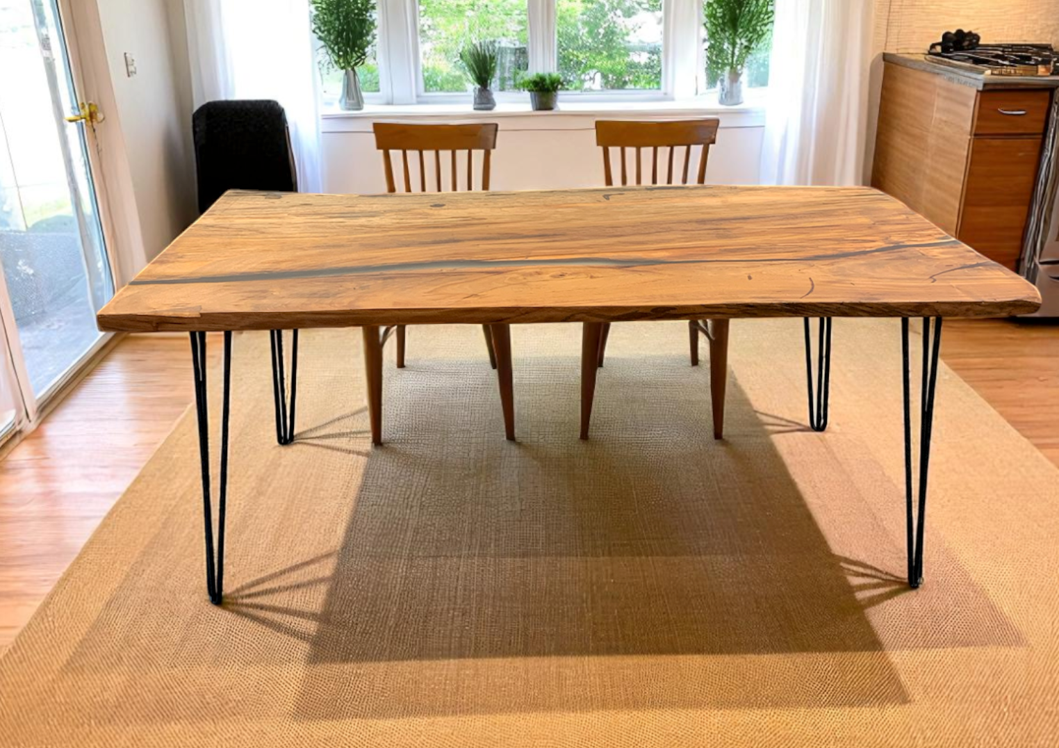 Custom Live Edge Dining Tables for Interior Design and Home Decor accented with rustic slab Coffee/End table furniture.