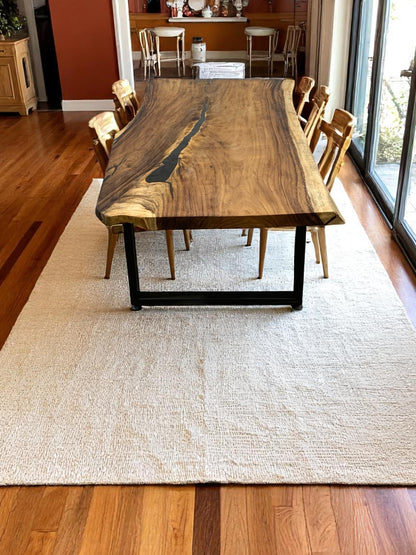 Custom Live Edge Dining Tables for Interior Design and Home Decor accented with rustic slab Coffee/End table furniture.