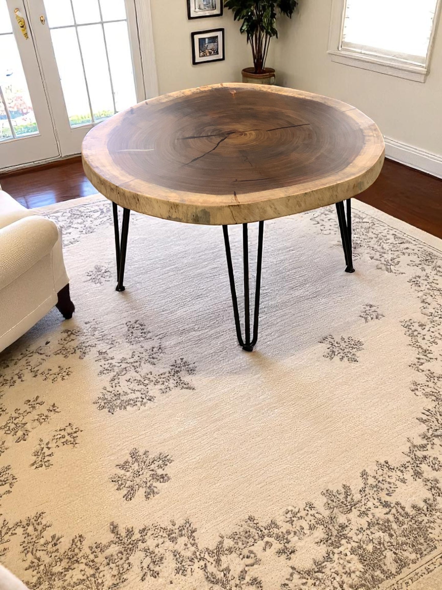 Custom Live Edge Dining Tables for Interior Design and Home Decor accented with rustic slab Coffee/End table furniture.