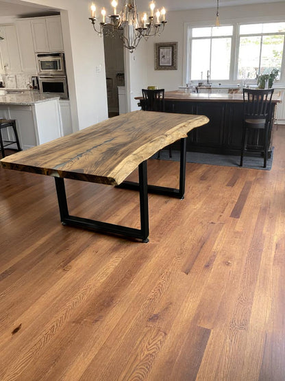 Custom Live Edge Dining Tables for Interior Design and Home Decor accented with rustic slab Coffee/End table furniture.