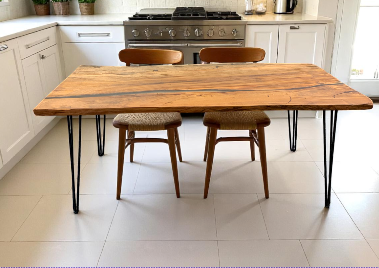 Custom Live Edge Dining Tables for Interior Design and Home Decor accented with rustic slab Coffee/End table furniture.