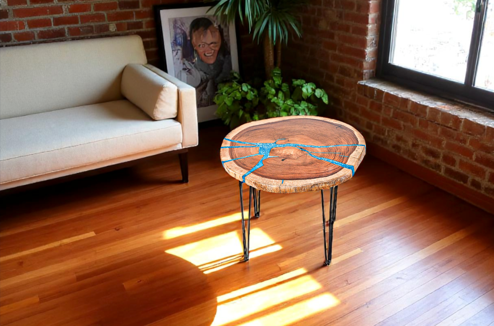 Custom Live Edge Dining Tables for Interior Design and Home Decor accented with rustic slab Coffee/End table furniture.